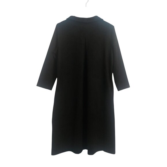 J. McLaughlin Black Shift Dress Large Knee Length Mock Neckline Minimalist Chic - Picture 4 of 9